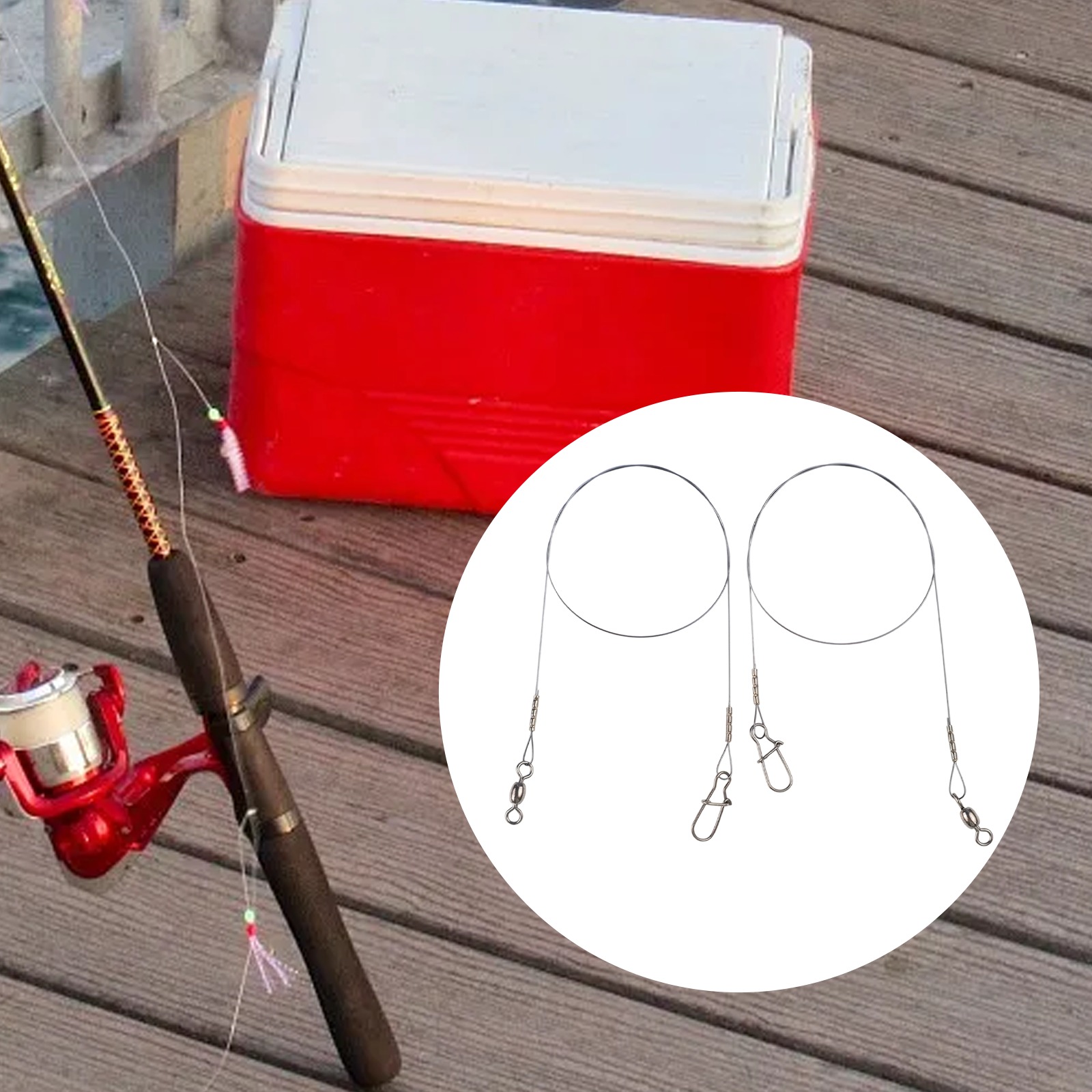 2pc Fishing Titanium Wire Lead - Leader Line ulasan dan harga