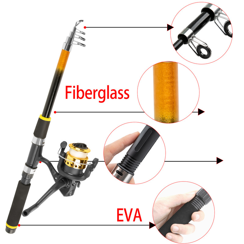 Telescopic Fishing Rod Set Fib - Freshwater Line ulasan dan harga