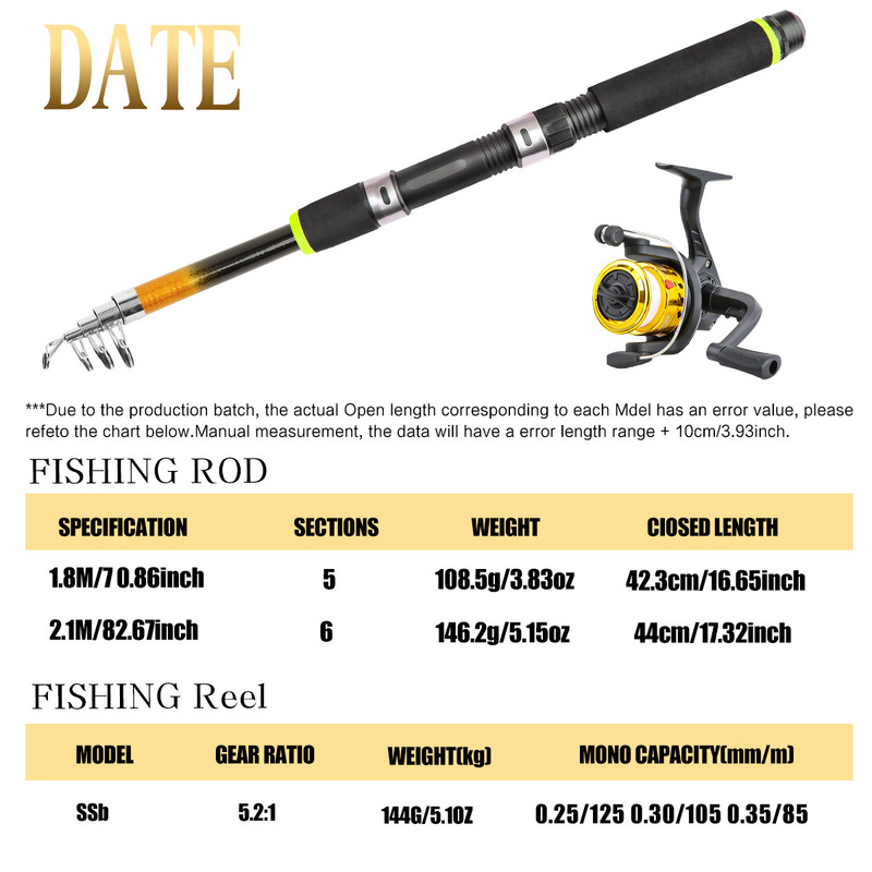 Telescopic Fishing Rod Set Fib - Freshwater Line ulasan dan harga